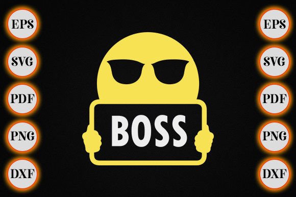 Boss Emoji Sunglasses T-Shirt Funny Graphics for Crafts