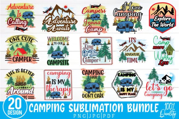 Camping Sublimation Bundle Graphics for Crafts